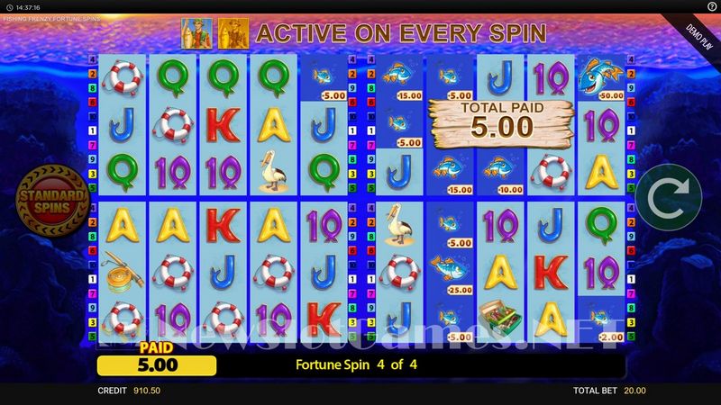 Review van de Fishin' Frenzy gokkast - 96% RTP, gratis spins en bonussen